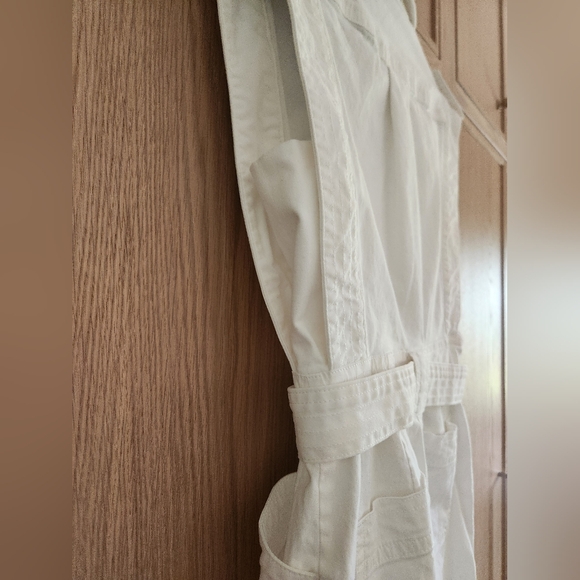 Banana Republic Petite Utility Jumpsuit Romper White‎ Sleeveless Crop Onesie - Picture 9 of 12